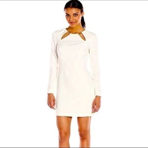 Nicole Miller ivory Keyhole cutout dress size 8 NWT 0128